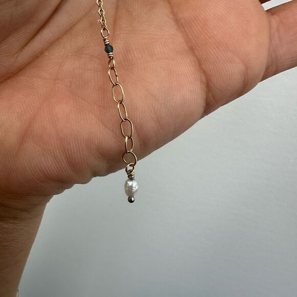 14k GF Yellow Gold Shell Heart Charm Bracelet Adjustable Size 6.5 - 8 - Picture 11 of 12